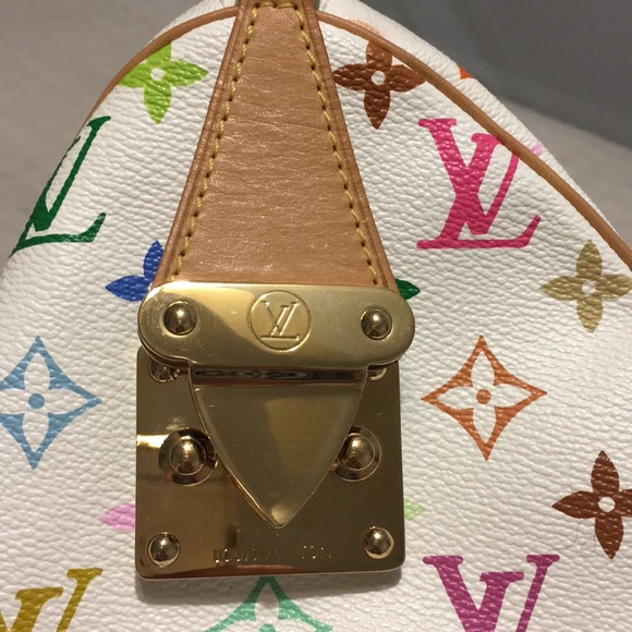 Louis Vuitton multicolor white Speedy 30 bag - Picture 5 of 7